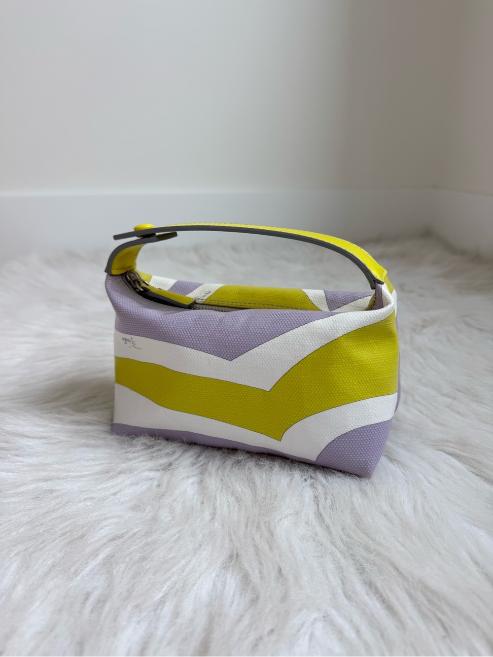 Emilio pucci yellow and purple mini pouch bag
